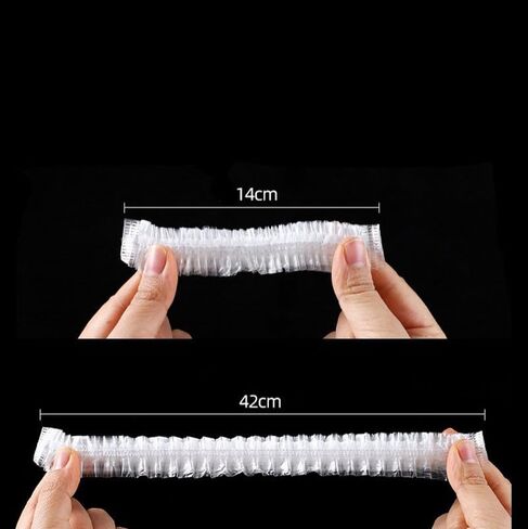 100Pcs/pack Transparent Plastic Disposable Food Storage Cover 14-35cm Stretchable Kitchen Fruit Vegetable Dust-proof Food Cover in Saudi Arabia
