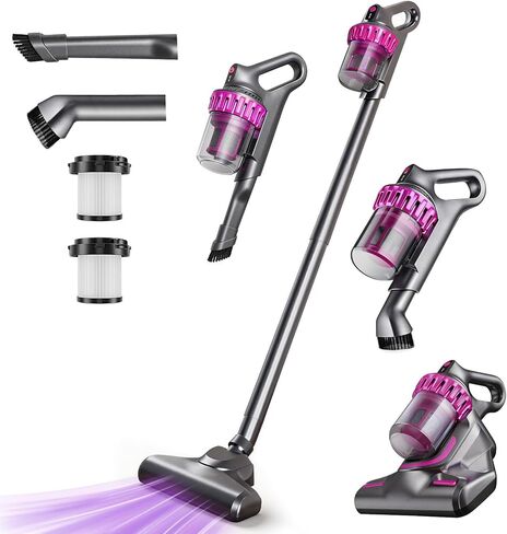 Cordless Stick Vacuum Cleaner, 6-in-1 Lightweight Handheld Vacuum, Built-in Mattress Vacuum Cleaner, 3-Speed Suction, Powerful Multi-purpose Cleaner for Hardwood Floors, Carpet, Pet Hair, Car Cleaning in Saudi Arabia