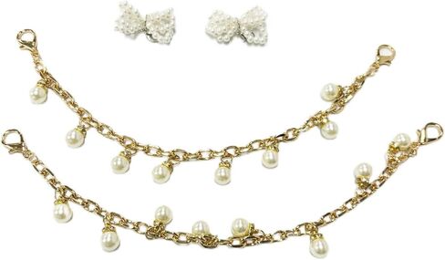 4 قطعة القوس اللؤلؤ الأحذية السحر رباط الحذاء السحر الأحذية الديكور سلسلة سحر Y2K حذاء مجوهرات للأحذية رياضية اللؤلؤ سلسلة DIY بها بنفسك الأحذية اكسسوارات الديكور in Kuwait