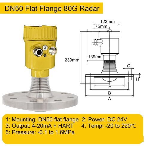 Liquid Level Gauge Non-Contact Sensor Transmitter(0-35m-DN50-Anti) in Saudi Arabia