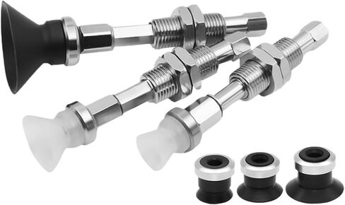 ZPT10/13/16/20/25/32US/UNJ10-B5-A10 Fitting Brass Full Set Silicone Round Flat Vacuum Suction Cup 1Pcs(ZPT10U-J20-B5-A10,Black Rotating) in Saudi Arabia