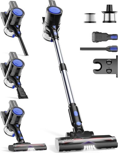 Cordless Vacuum Cleaner, 45KPA Stick Vacuum Cleaners for Home with Up to 40 Mins Runtime, 6-in-1 Rechargeable Lightweight Vacuum with Powerful Suction for Carpets, Pet Hair, Hardwood Floors in Saudi Arabia