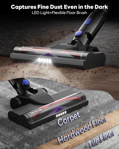 Cordless Vacuum Cleaner, 45KPA Stick Vacuum Cleaners for Home with Up to 40 Mins Runtime, 6-in-1 Rechargeable Lightweight Vacuum with Powerful Suction for Carpets, Pet Hair, Hardwood Floors in Saudi Arabia