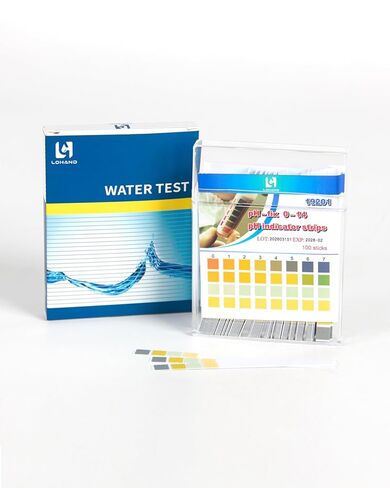 شرائط اختبار درجة الحموضة من لوهان، 100 شريط، سريع ومريح، 0-14 ورقة درجة حموضة عالمية لمياه الشرب/اختبار السوائل/البول/حمام السباحة/سائل التربة/التخمير/المختبر in Kuwait