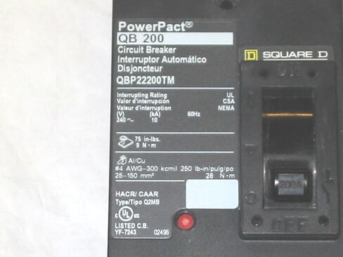 SCHNEIDER ELECTRIC Molded Case Circuit Breaker 240-Volt 200-Amp QBP22200TM Pnlbd Enclosure/Box T-3R/12 92H 26W in Saudi Arabia