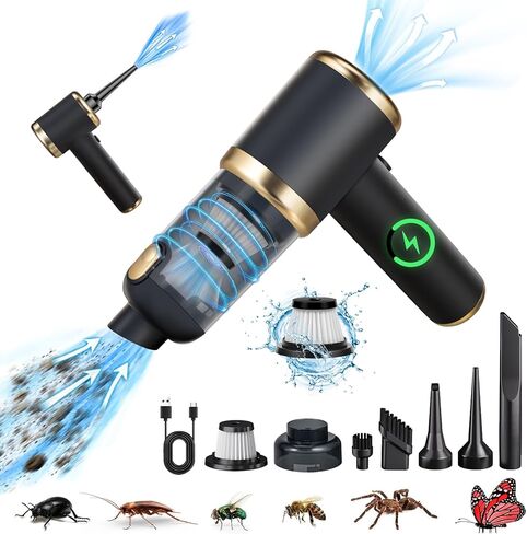2026 Bug Vacuum Catcher,12000Pa Handheld Car Vacuum Cleaner,Suction/Blow/Charge/Extract/4-In-1 Portable Cordless Vacuum Cleaner,30-Minute Run Time Suitable for Home,Indoor and Outdoor Cleaning in Saudi Arabia