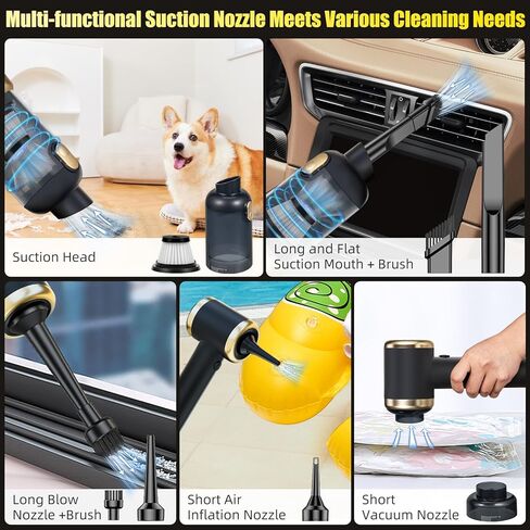 2026 Bug Vacuum Catcher,12000Pa Handheld Car Vacuum Cleaner,Suction/Blow/Charge/Extract/4-In-1 Portable Cordless Vacuum Cleaner,30-Minute Run Time Suitable for Home,Indoor and Outdoor Cleaning in Saudi Arabia