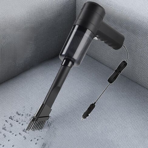 Handheld Vacuum, Portable Car Vacuum with High Power Suction, Lightweight Handheld Cleaner for Quick Pickup, Car Detailing Interior Cleaning Tool for Home Office Sofa Keyboard, Black in Saudi Arabia
