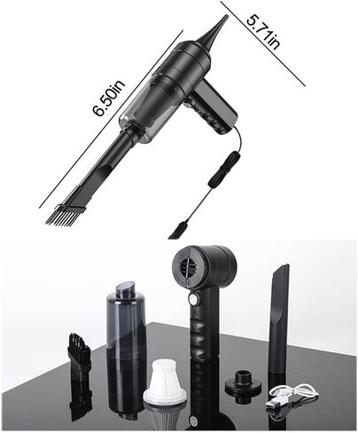 Handheld Vacuum, Portable Car Vacuum with High Power Suction, Lightweight Handheld Cleaner for Quick Pickup, Car Detailing Interior Cleaning Tool for Home Office Sofa Keyboard, Black in Saudi Arabia