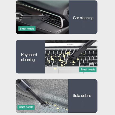 Handheld Vacuum, Portable Car Vacuum with High Power Suction, Lightweight Handheld Cleaner for Quick Pickup, Car Detailing Interior Cleaning Tool for Home Office Sofa Keyboard, Black in Saudi Arabia