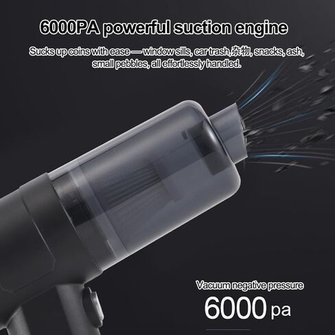 Handheld Vacuum, Portable Car Vacuum with High Power Suction, Lightweight Handheld Cleaner for Quick Pickup, Car Detailing Interior Cleaning Tool for Home Office Sofa Keyboard, Black in Saudi Arabia