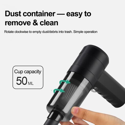 Handheld Vacuum, Portable Car Vacuum with High Power Suction, Lightweight Handheld Cleaner for Quick Pickup, Car Detailing Interior Cleaning Tool for Home Office Sofa Keyboard, Black in Saudi Arabia