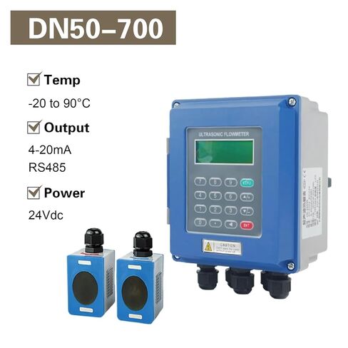 Wall-Mounted ultrasonic Flow Meter TUF-2000B RS485, 4-20mA clamp-on Water Flow Sensor(Host M Probe) in Kuwait