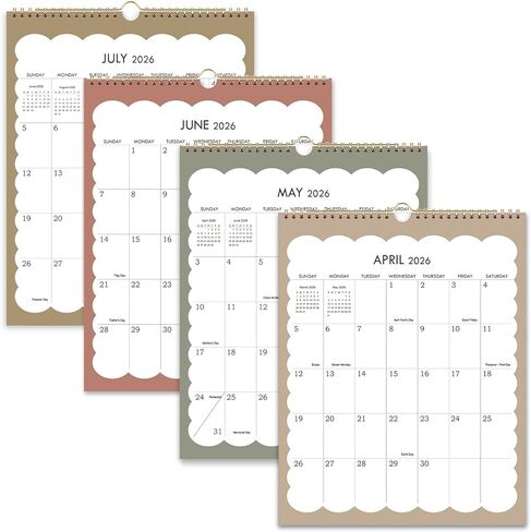 تقويم 2026 - تقويم حائط 2026-2027، يناير 2026 - يونيو 2027، تقويم صغير مقاس 8.5 بوصة × 11 بوصة، تقويم حائط عمودي لمدة 18 شهرًا مع ربط بسلك مزدوج، وخطاف تعليق وورق سميك in Kuwait