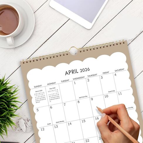 تقويم 2026 - تقويم حائط 2026-2027، يناير 2026 - يونيو 2027، تقويم صغير مقاس 8.5 بوصة × 11 بوصة، تقويم حائط عمودي لمدة 18 شهرًا مع ربط بسلك مزدوج، وخطاف تعليق وورق سميك in Kuwait