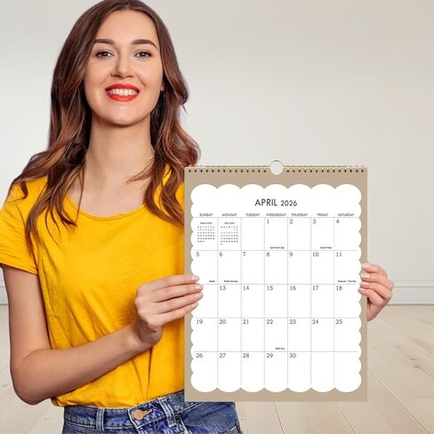 تقويم 2026 - تقويم حائط 2026-2027، يناير 2026 - يونيو 2027، تقويم صغير مقاس 8.5 بوصة × 11 بوصة، تقويم حائط عمودي لمدة 18 شهرًا مع ربط بسلك مزدوج، وخطاف تعليق وورق سميك in Kuwait