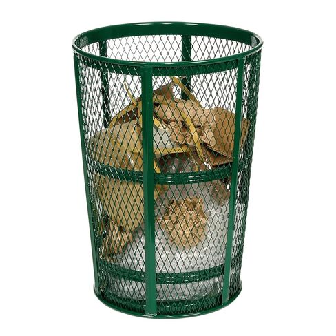 Global Industrial Outdoor Metal Trash Container, 48 Gallon, Green in Saudi Arabia