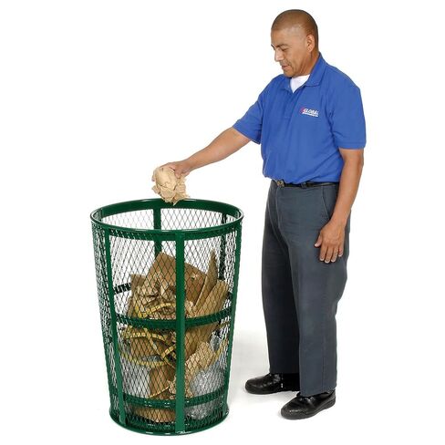 Global Industrial Outdoor Metal Trash Container, 48 Gallon, Green in Saudi Arabia