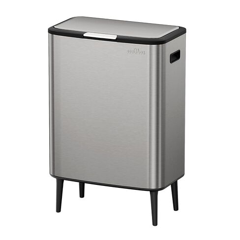 mVm Kitchen Trash Can,16 Gal Large Trash Can +1.3Gal Small Compost bin,Garbage Cans with Lid,Anti-Fingerprint,Easy to Clean,with Inner Bucket Stainless Steel Trash Can for Kitchen,Living Room (Black) in Saudi Arabia