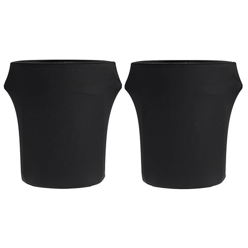 BSTKEY 20 Gallon Stretch Spandex Trash Can Cover, 2 Pack Outdoor Fitted Waste Container Cover Round Garbage Can Covers for Kitchen Wedding Party Classroom Office Decor, Without Trash Can (Black) in Saudi Arabia
