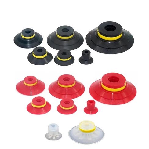 10Pcs Pneumatic Vacuum Suction Cup NBR/Silicone Robotic Manipulator Nozzle Red Black VF15-VF50(VF25R) in Saudi Arabia