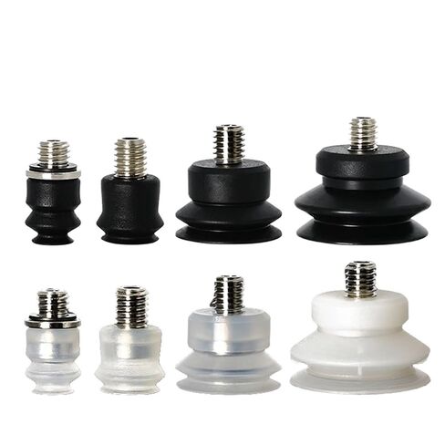Pneumatic Vacuum Suction Cup PJG with Fitting Double Layers Silicone Sucker 10Pcs(8mmA5,10pieces Black) in Saudi Arabia