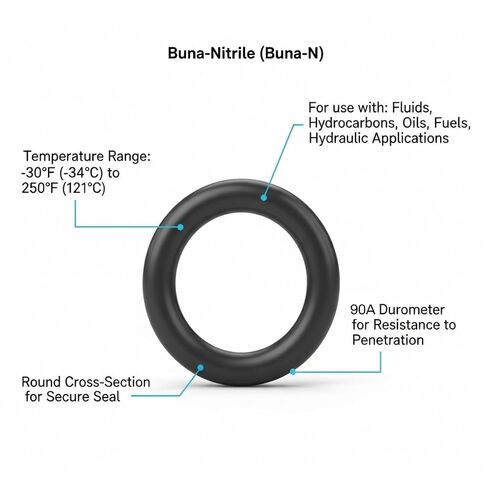 226 Buna-N O-Ring, 90A Hardness, Black 2" ID, 2-1/4" OD, 1/8" Width (Pack of 10) in Saudi Arabia