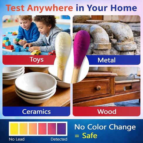 Lead Test Swabs Kit – 30 Pack Fast Lead Paint Test, No Vinegar Needed, Easy Color Change Detection for Walls, Toys, Pipes, Home Surfaces, Simple DIY Lead Testing in Saudi Arabia