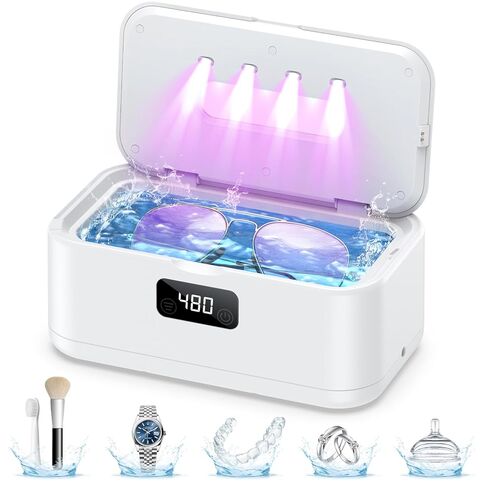 Ultrasonic Jewelry Cleaner, 50Khz Jewelry Cleaner Ultrasonic Machine for Jewelry, Eyeglasses, Rings, Watch Strap, Dentures, 24oz - 304 Stainless Steel Tank, Digital Timer in Saudi Arabia