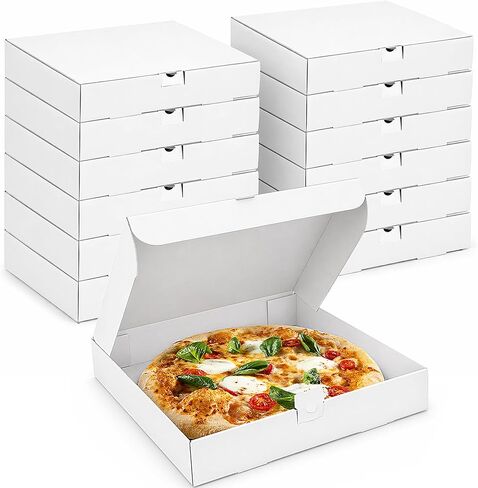 MUMULULU 12 PCS 8.4x8.4x1.7inch White Pizza Boxes Small Disposable Storage Boxes for Pizza Takeout Box for Homemade Storing Pizzas Sandwiches Cakes Pastries Cookie Crafts in Saudi Arabia