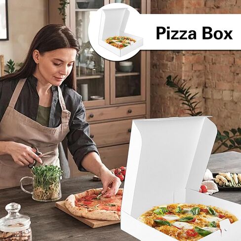MUMULULU 12 PCS 8.4x8.4x1.7inch White Pizza Boxes Small Disposable Storage Boxes for Pizza Takeout Box for Homemade Storing Pizzas Sandwiches Cakes Pastries Cookie Crafts in Saudi Arabia