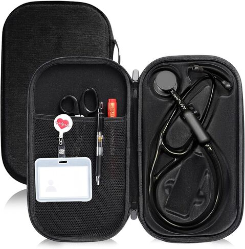 Threlaco 5pcs Digital Stethoscope Case Kit Nurse Gift Include Carrying Case, Medical Scissors, Badge Holders Badge Holders, Marker Pen, Gel Pen for Nurse Compatible Digital or Cardiology Stethoscope in Saudi Arabia