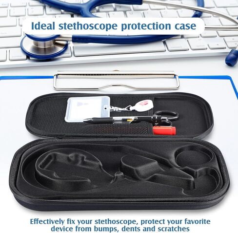 Threlaco 5pcs Digital Stethoscope Case Kit Nurse Gift Include Carrying Case, Medical Scissors, Badge Holders Badge Holders, Marker Pen, Gel Pen for Nurse Compatible Digital or Cardiology Stethoscope in Saudi Arabia