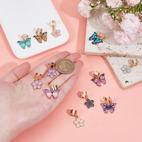 OLYCRAFT 12Pcs 2 Styles Butterfly and Flower Stethoscope Charms 0.8~0.9 Inch Alloy Enamel Stethoscopes Pendant Stethoscope ID Name Tag Charm Stethoscopes Accessories for Doctor Nurse Medical Assistant in Saudi Arabia