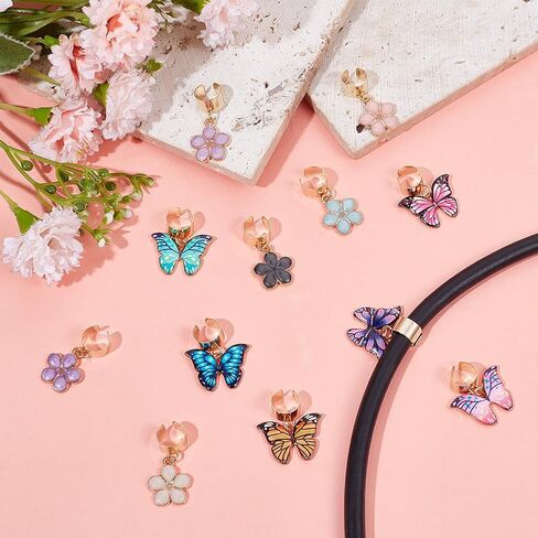 OLYCRAFT 12Pcs 2 Styles Butterfly and Flower Stethoscope Charms 0.8~0.9 Inch Alloy Enamel Stethoscopes Pendant Stethoscope ID Name Tag Charm Stethoscopes Accessories for Doctor Nurse Medical Assistant in Saudi Arabia
