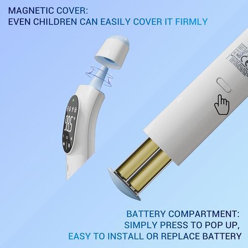 Thermometer for Adult and Kid, Ear and Forehead Thermometer - Fever Alarm, 1 S Reading, Mute Function, ℉/℃ Switchable, 40 Readings Memory, Magnetic Cover, LED Probe Light, HD LED Screen in Saudi Arabia
