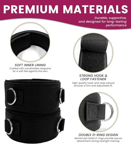 2 PCS Fitness Thigh Straps, Adjustable Neoprene Padded Fitness Leg Exercise Attachment, Leg Cuffs for Strength Training and Speed Exercises, Machines Gym Workout Speed Exercise for Taekwondo, Football, Running in Saudi Arabia