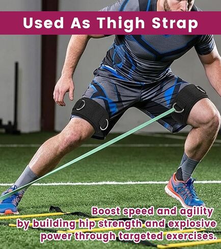 2 PCS Fitness Thigh Straps, Adjustable Neoprene Padded Fitness Leg Exercise Attachment, Leg Cuffs for Strength Training and Speed Exercises, Machines Gym Workout Speed Exercise for Taekwondo, Football, Running in Saudi Arabia