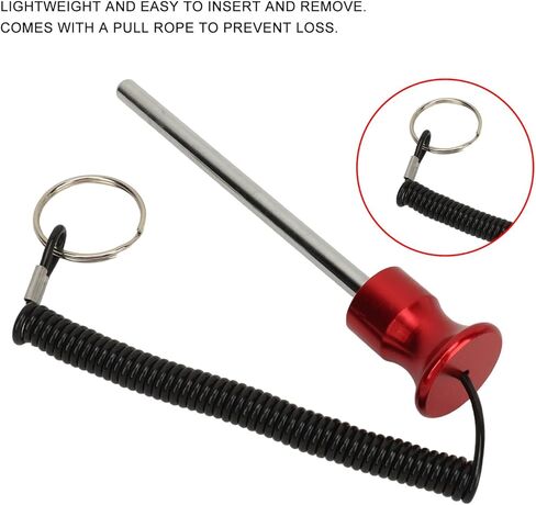 DAUZ Gym Weight Pin, Iron Aluminum Magnetic Weight Machine Pin 8x125mm for Exercise (Red Color) in Saudi Arabia