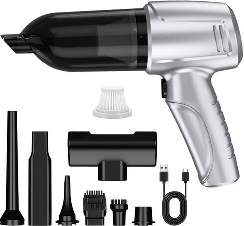 Car Vacuum Portable Cordless, 5 in 1 Handheld Vacuum Cleaner, Mini Vacuum Cleaner Rechargeable, 8000PA Powerful Compressed Air Duster & Air Blower for Cars,Home,Office,Pet Hair in Saudi Arabia
