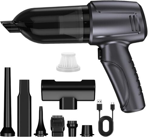 Car Vacuum Portable Cordless, 5 in 1 Handheld Vacuum Cleaner, Mini Vacuum Cleaner Rechargeable, 8000PA Powerful Compressed Air Duster & Air Blower for Cars,Home,Office,Pet Hair in Kuwait