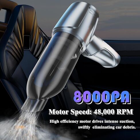 Car Vacuum Portable Cordless, 5 in 1 Handheld Vacuum Cleaner, Mini Vacuum Cleaner Rechargeable, 8000PA Powerful Compressed Air Duster & Air Blower for Cars,Home,Office,Pet Hair in Saudi Arabia