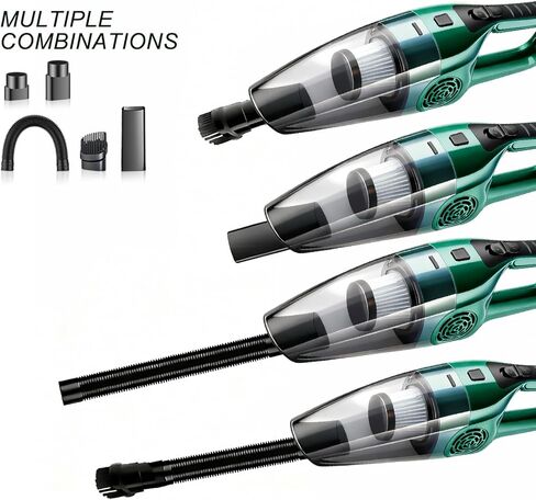 Car Vacuum Cleaner – 9000PA High Power Suction, DC 12V Portable Handheld Auto Vacuum with Attachments, Mini Car Interior Cleaner for Pet Hair, Dust, Crumbs, and Debris (Emerald Green) in Saudi Arabia
