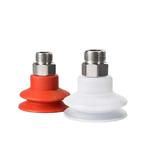 10Pcs Pneumatic Vacuum Sucker with Fitting G1/8 Thread 8mm Mounting Hole Silicone Double Layers(50mm,10 Piece Red) in Saudi Arabia
