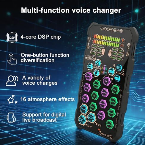 مجموعة مغير الصوت المحمولة SK9 مع تأثيرات صوتية حية للكاريوكي والبث والمعيشة والغناء والتسجيل والألعاب والهدايا in Kuwait