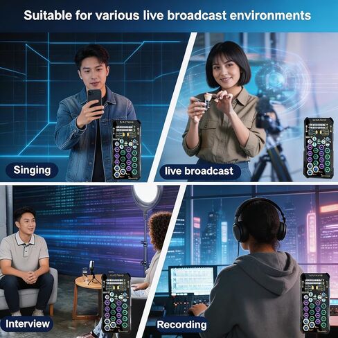 مجموعة مغير الصوت المحمولة SK9 مع تأثيرات صوتية حية للكاريوكي والبث والمعيشة والغناء والتسجيل والألعاب والهدايا in Kuwait