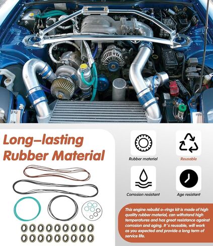 لـ 1986-2002 مازدا RX-7 13B مجموعة إعادة بناء المحرك O-Ring لتوربو وغير توربو (مجموعة كاملة) in Saudi Arabia