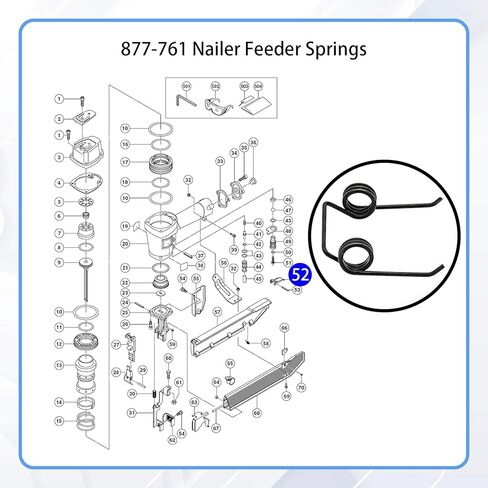 10 Sets 877-761 Feeder Spring and 876-174 876174 Piston O-Ring Part Compatible with Hitachi NV45AA NV45AB NV45AB2 NV45AB2(S) Coil Nailers in Saudi Arabia
