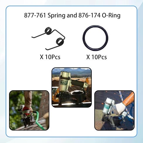 10 Sets 877-761 Feeder Spring and 876-174 876174 Piston O-Ring Part Compatible with Hitachi NV45AA NV45AB NV45AB2 NV45AB2(S) Coil Nailers in Saudi Arabia