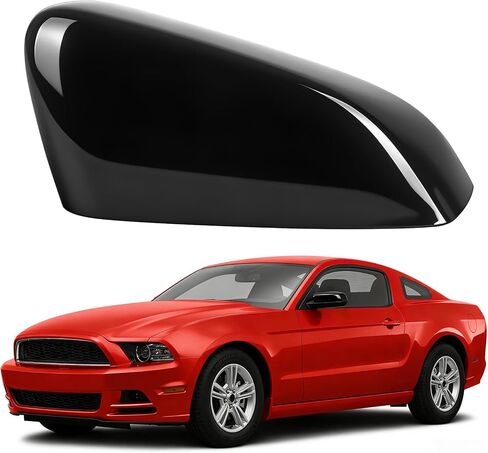 أغطية أغطية مرايا بديلة سوداء لامعة لسيارة Ford Mustang 2015-2024 (بدون نموذج ضوء إشارة الانعطاف)، نمط استبدال مباشر، نمط غير ملصق، رقم OEM: FR3Z-17D742-AAPTM (أسود) in Saudi Arabia